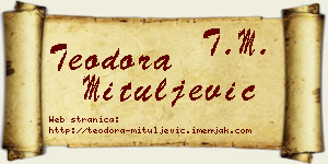 Teodora Mituljević vizit kartica